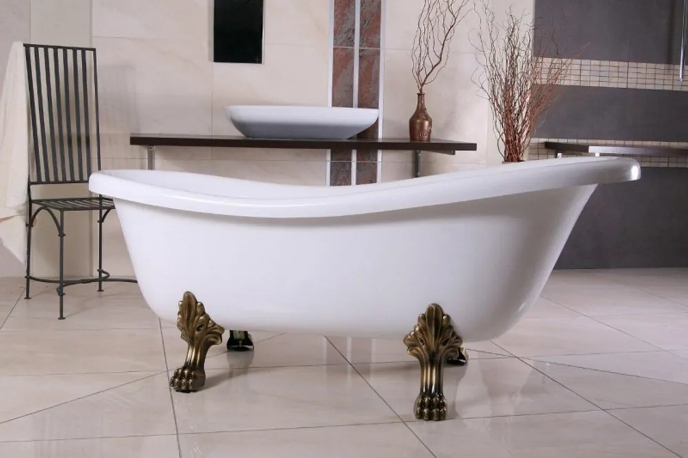 Solange Der Vorrat Reicht Independiente de baño de lujo Nouveau Roma Blanco / Oro Viejo 1560mm - baño barroco - bañera antigua retro