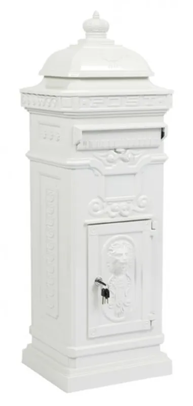 Markenprodukt Estado del buzón Arte antiguo Nouveau buzón de correo electrónico MOD6 cuadro de aluminio - Blanco - Columna de buzones - Inglés letterbox - Nostalgia Nostalgia