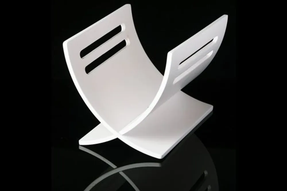 Billig Casa Padrino diseñador de la revista de rack de piano lacado en blanco (26,5 x28x36cm)