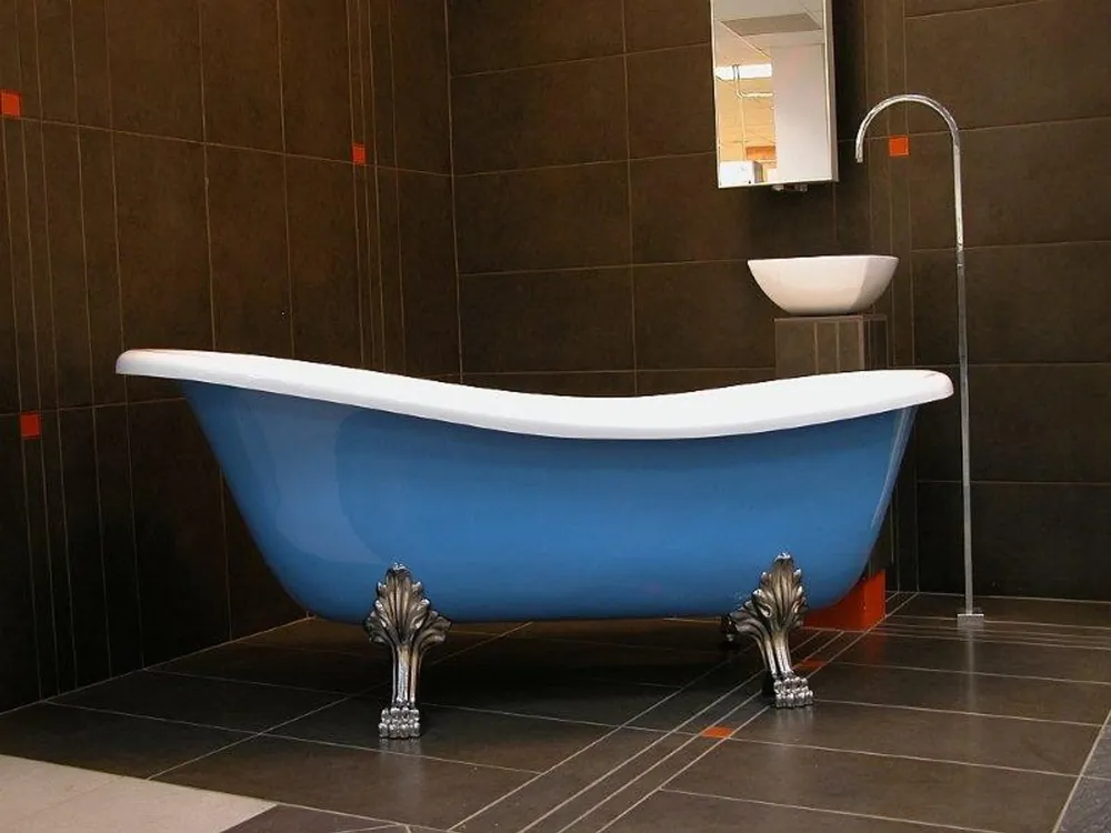 Baño de lujo independiente, de estilo Art Nouveau Roma Luz azul / blanco / cromo 1470mm - Baño barroco antiguo Must-Have
