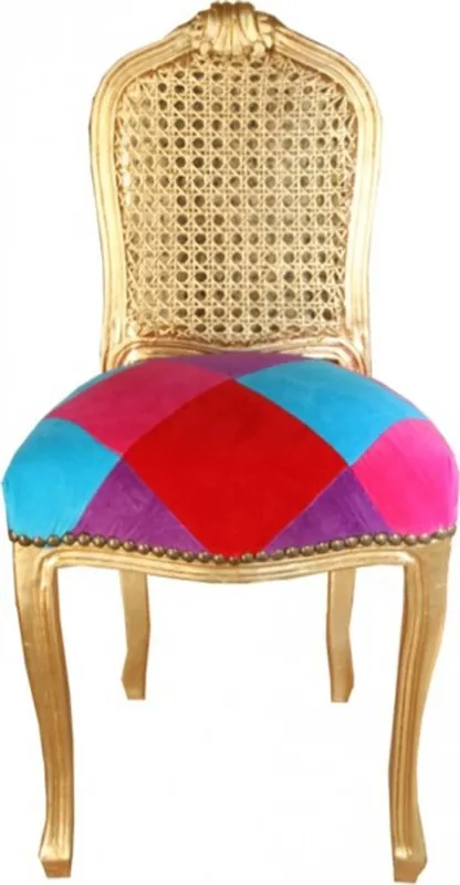 Silla de Casa Padrino Ladys Karo color / oro - Edición Limitada Echt