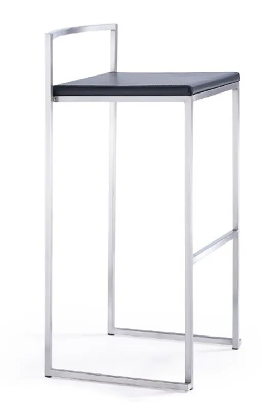 Casa Padrino Diseñador Taburete cuadrado de Negro Pu, taburetes apilables Bestpreis