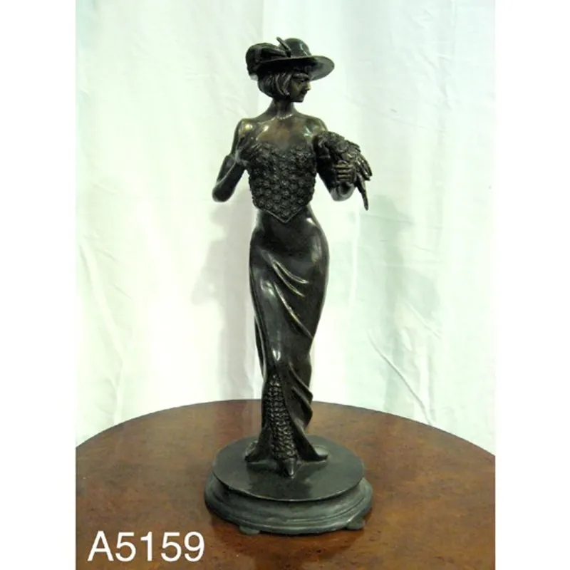 Casa Padrino luxury bronze figure Elegant woman with parrot - bronze sculpture bust Rabatt