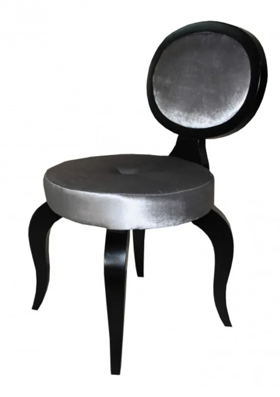 Markenware Casa Padrino barroco Salón Silla gris / negro y sin brazos - Silla design - calidad de lujo