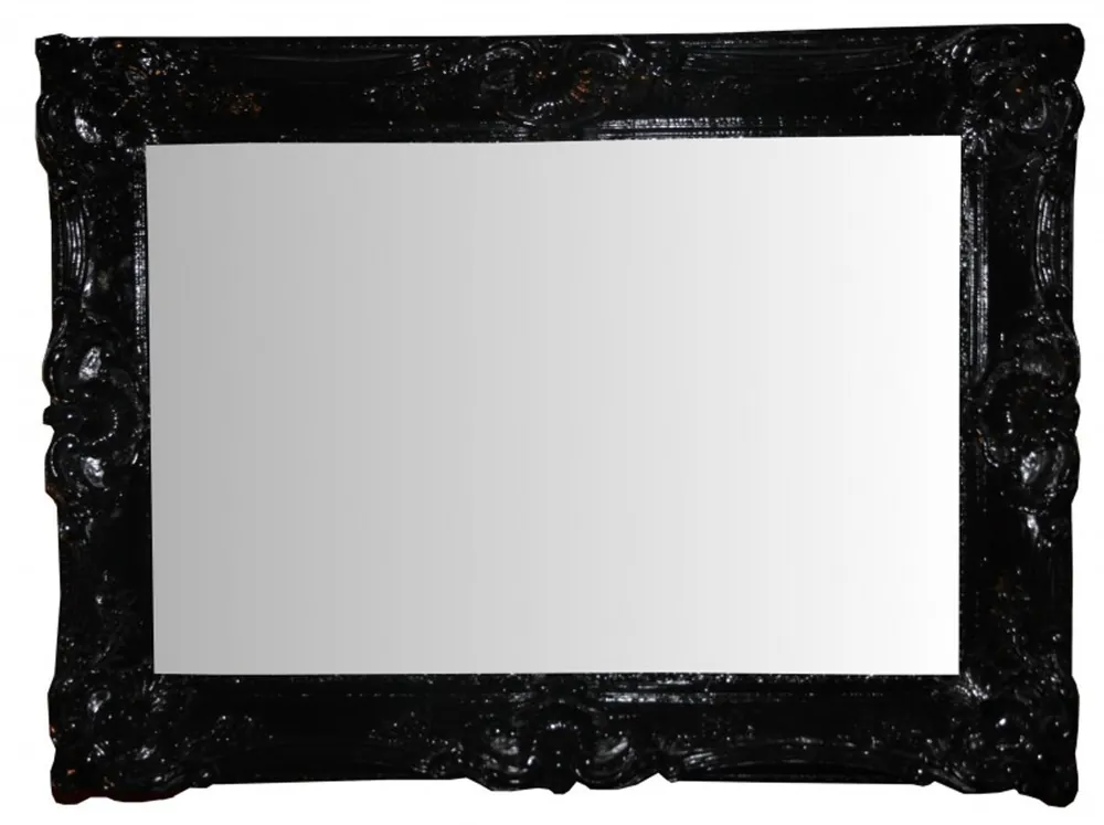 Markenware Casa Padrino espejo de pared barroco lacado piano negro - Noble & Magnificent