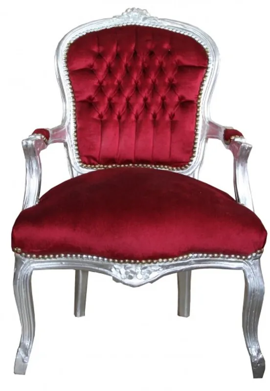 Must-Have Casa Padrino barroco Salón Presidente Burdeos / Plata exhibición