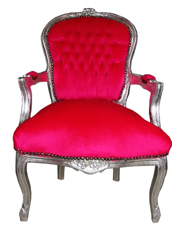 Online Kaufen Casa Padrino barroco silla del salón Mod1 Rosa / Plata