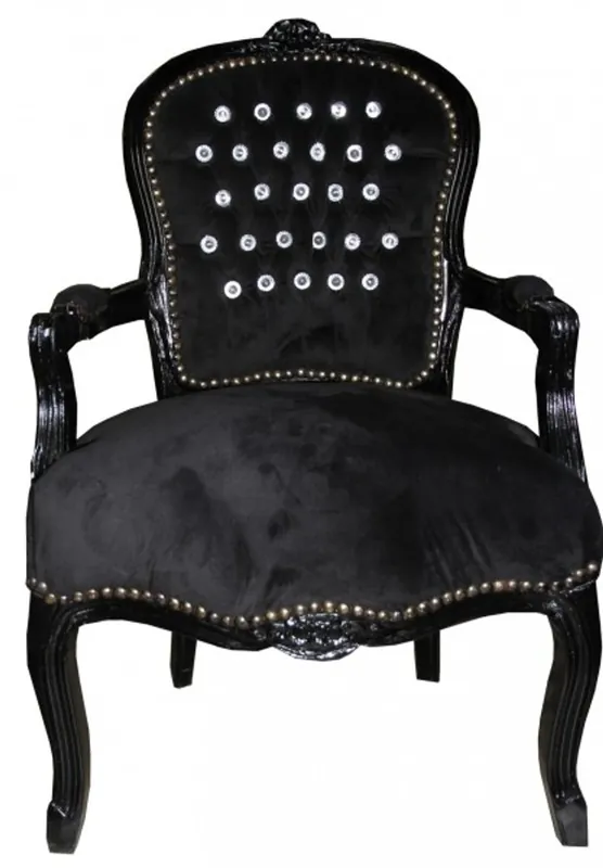 Casa Padrino barroco Salón Presidente Negro / Negro con pedrería Bling Bling Mod1 Billig