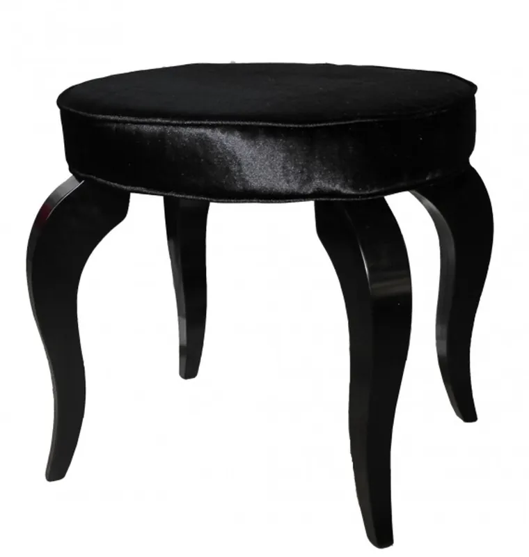 Casa Padrino barroco Foot Stool Negro / Negro - taburete redondo diseñador - calidad de lujo Jetzt Bestellen