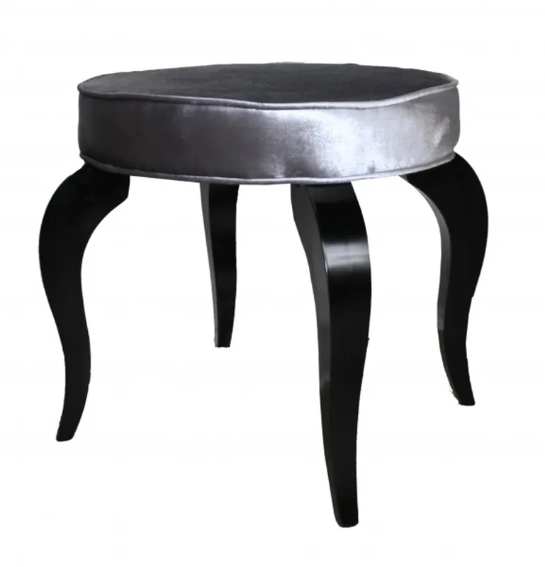 Casa Padrino barroco Foot Stool Negro / Gris - taburete redondo diseñador - calidad de lujo Meistverkauft