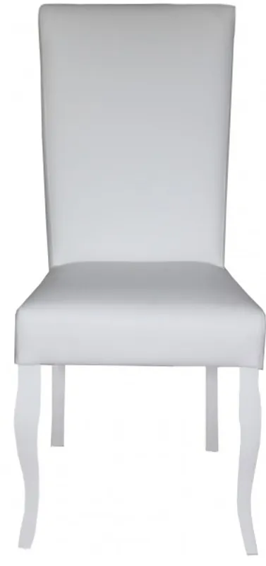 Finale Aktion Silla Casa Padrino Cena blanco / blanco de cuero sintético - muebles barrocos