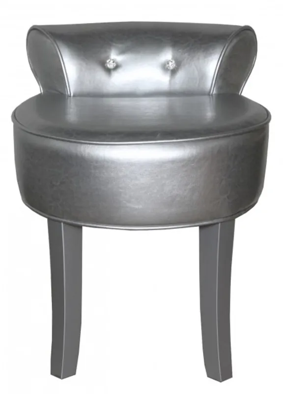 Kracherpreis Casa Padrino Diseño heces Boston plata / plata con piedras de Bling Bling - barroca silla de tocador