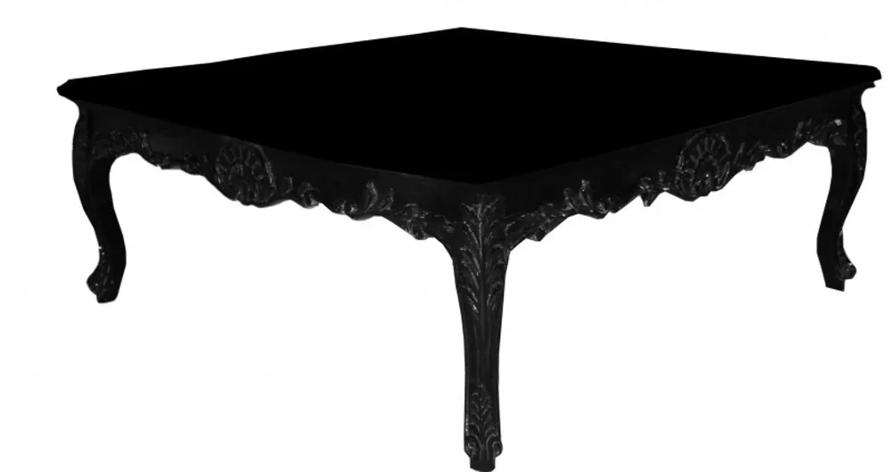 Abverkauf Casa Padrino Baroque Coffee Table Black 119 x 119 cm Antique Furniture