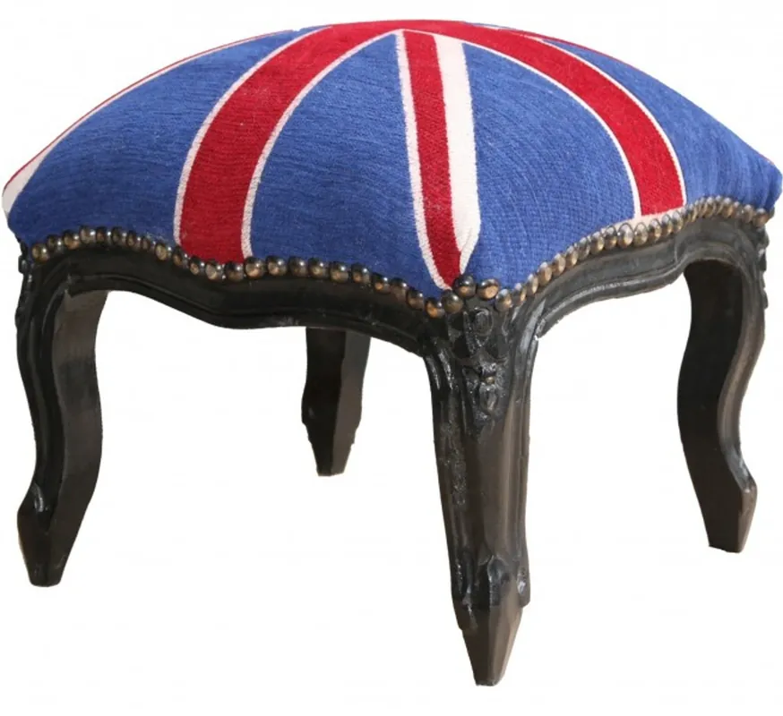 Casa Padrino barroco estrado Unión Jack / negro - Heces bandera Inglés - estilo antiguo Inglaterra Begrenztes Angebot