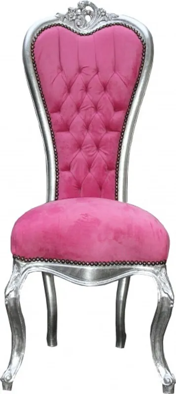 Casa Padrino barroco silla trono la reina Ana Rosa / Plata - alta sillón Heißes Angebot