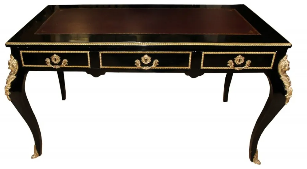 Casa Padrino luxury Baroque Desk Black / Gold / Bordeaux Secretary luxury furniture antique style Saisonangebot
