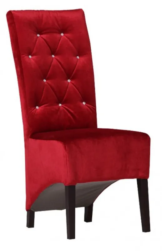 Casa Padrino Diseñador Chesterfield silla de comedor Burdeos Rojo / Negro con Bling Bling diamantes de imitación Letzte Chance