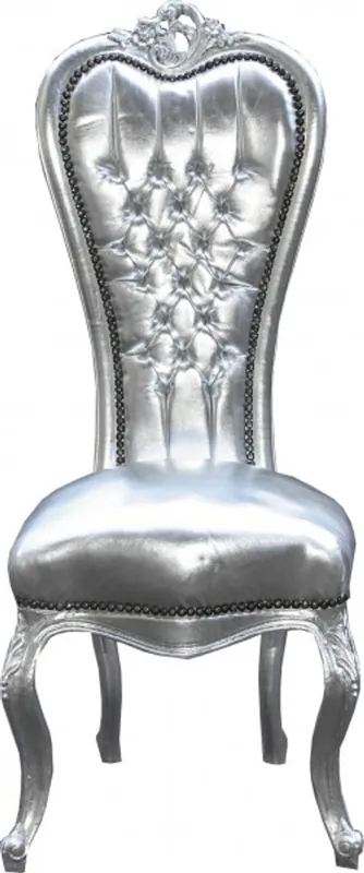 Casa Padrino barroco silla trono la reina Ana de plata / plata - alta sillón Bestpreis