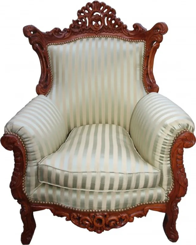 Casa Padrino Baroque Armchair "Al Capone" Mod2 jade green / beige / brown antique style furniture Knallerangebot