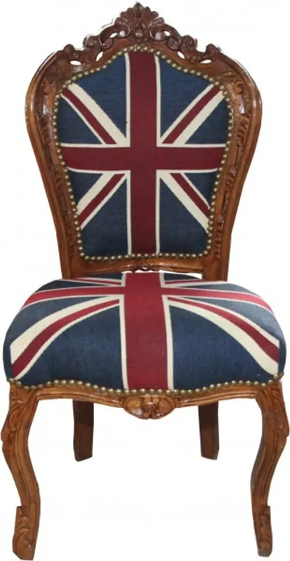 Casa Padrino barroco Cena Presidente de la Unión Jack / Brown - Muebles de estilo antiguo Echt