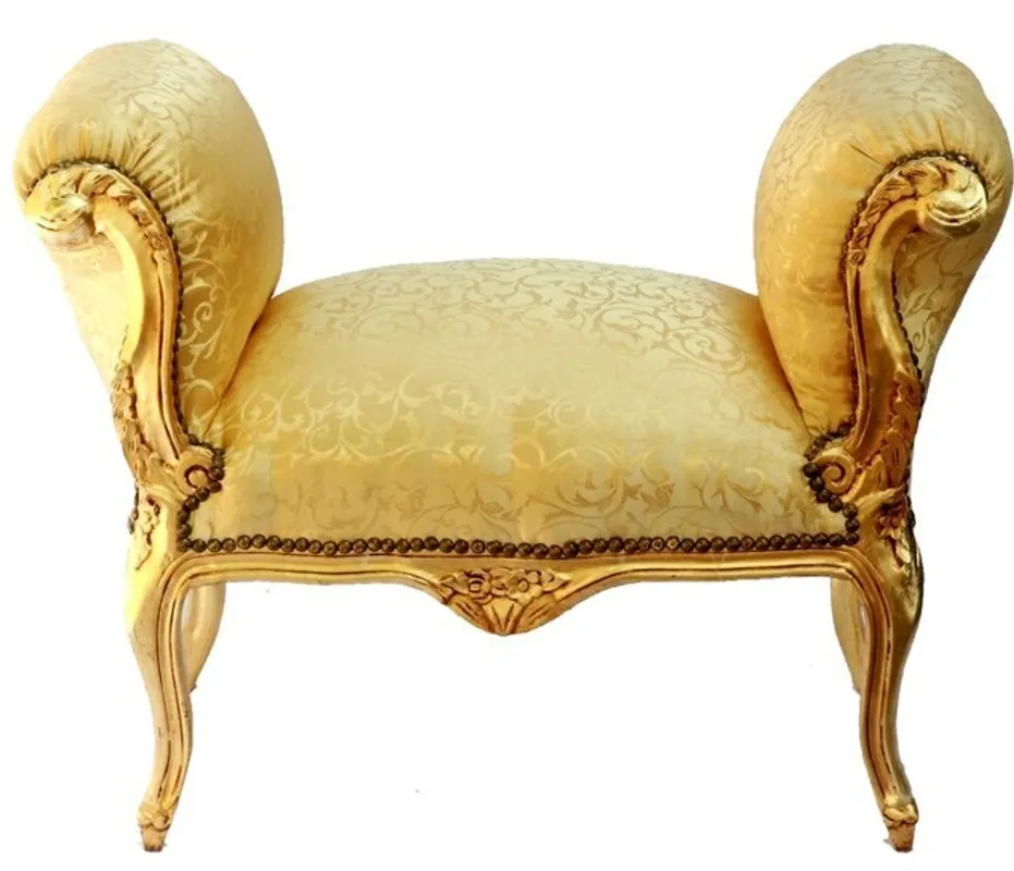 Patrón Casa Padrino barroco Taburete Oro / Oro - Banco Direktkauf