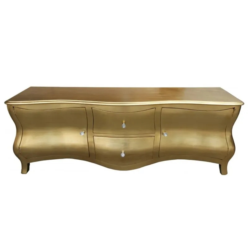 Preiswert Mueble de TV barroco Casa Padrino, acabado dorado envejecido, 173 cm - Soporte para TV - Aparador