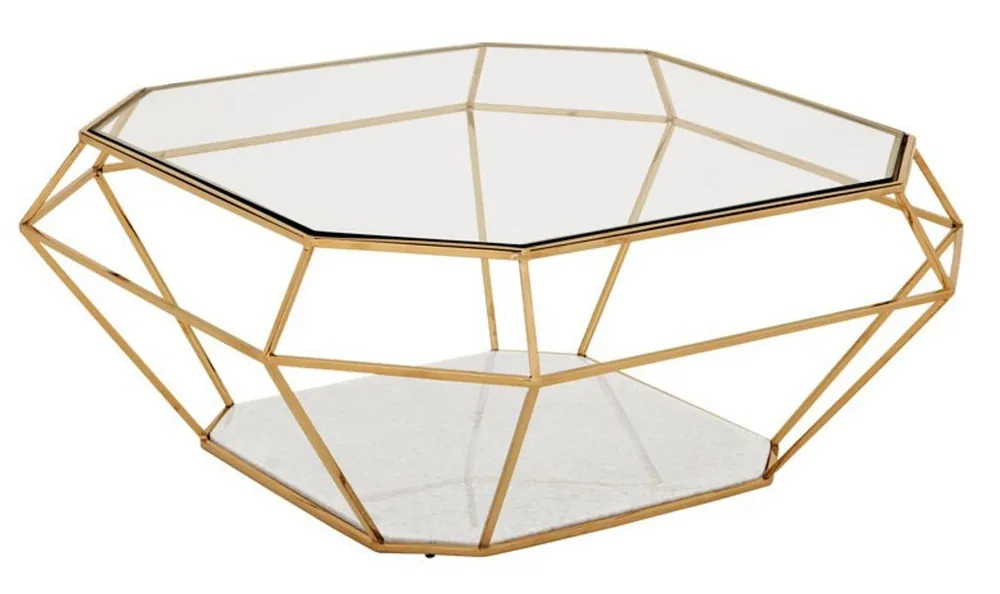 Sale Casa Padrino luxury Art Deco coffee table glass / gold - glass table - Luxury Collection Casa Padrino luxury Art Deco coffee table glass / gold - glass table - Luxury Collection