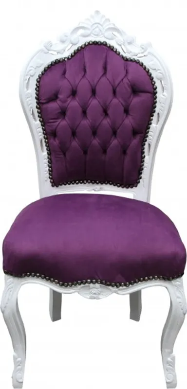 Silla Casa Padrino barroco Cena púrpura / blanco - estilo antiguo Angebot