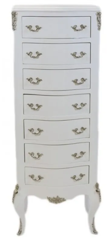 Sale Casa Padrino Baroque Commode white with 7 drawers 120 x 45 x 35 cm - Antique style