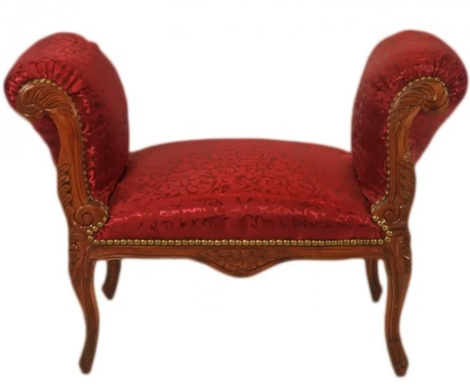 Wochenendangebot Heces Casa Padrino barroco patrón de heces Burdeos / Castaño - Muebles Banco