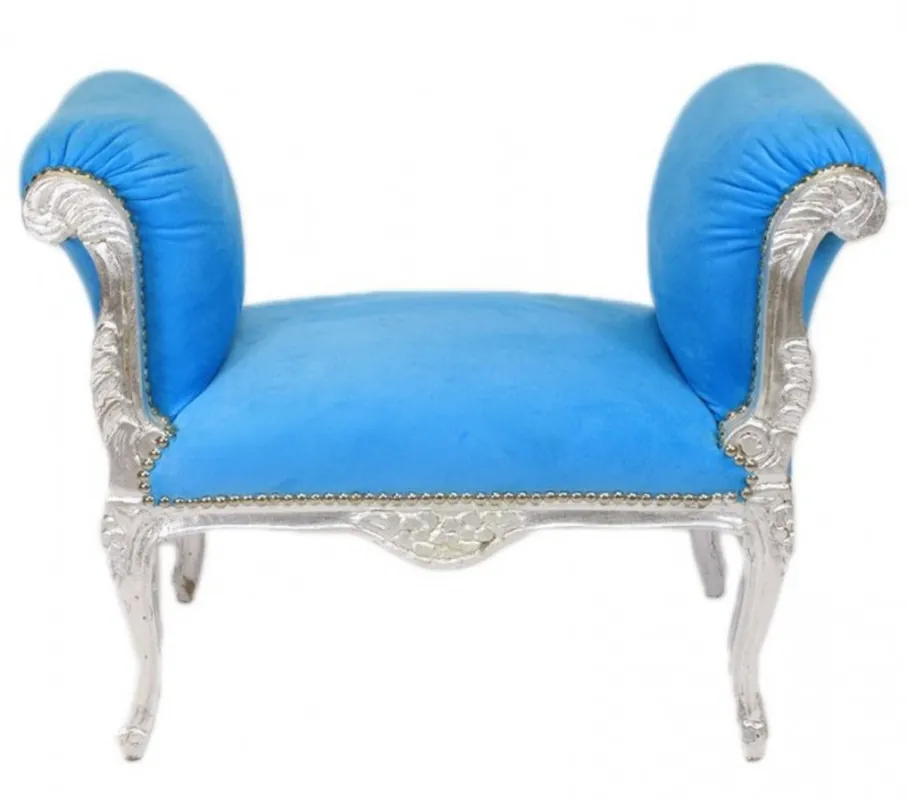 Sichere Zahlung Heces Casa Padrino barroco de heces Azul claro / Plata - Banco