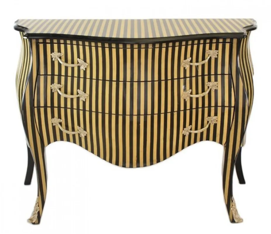 Casa Padrino Baroque chest strip Cream / Black - Handcrafted from solid wood Limited Edition Knallerangebot