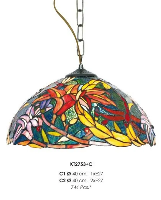 Beliebt Casa Padrino Tiffany Ceiling Lamp 40 cm Yellow / Green / Red - Glass mosaic ceiling lamp fixture baroque restaurant lighting