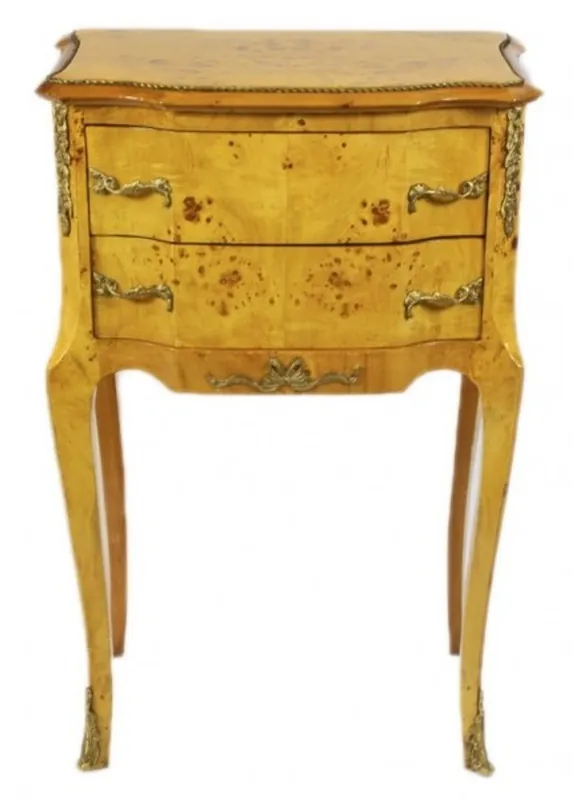 Knallerangebot Casa Padrino Baroque chest birdseye maple / gold with 2 drawers - bedside table antique style