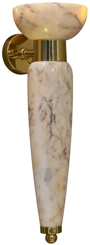 Casa Padrino lampada da parete a LED di lusso beige / oro Ø 19 x A. 50 cm - Lampada da parete noble con marmo Estremoz di alta qualità - Collezione di Hotel - Qualità di Lusso - Fatto in Italia Jetzt Bestellen