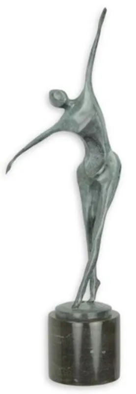 Casa Padrino scultura in bronzo di design ballerino blu / nero 18,6 x 13 x A. 57,2 cm - Figura in bronzo moderna con base in marmo - Accessori Decorativi Top-Angebot