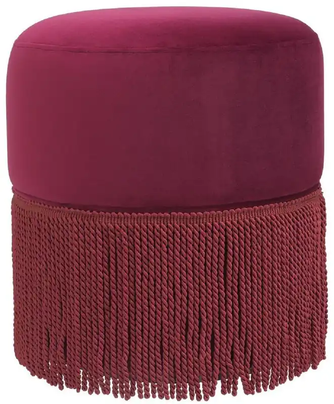 Casa Padrino sgabello in velluto di lusso rosso bordeaux Ø 40 x A. 47 cm - Sgabello Rotondo - Mobili per Soggiorno di Lusso Billig