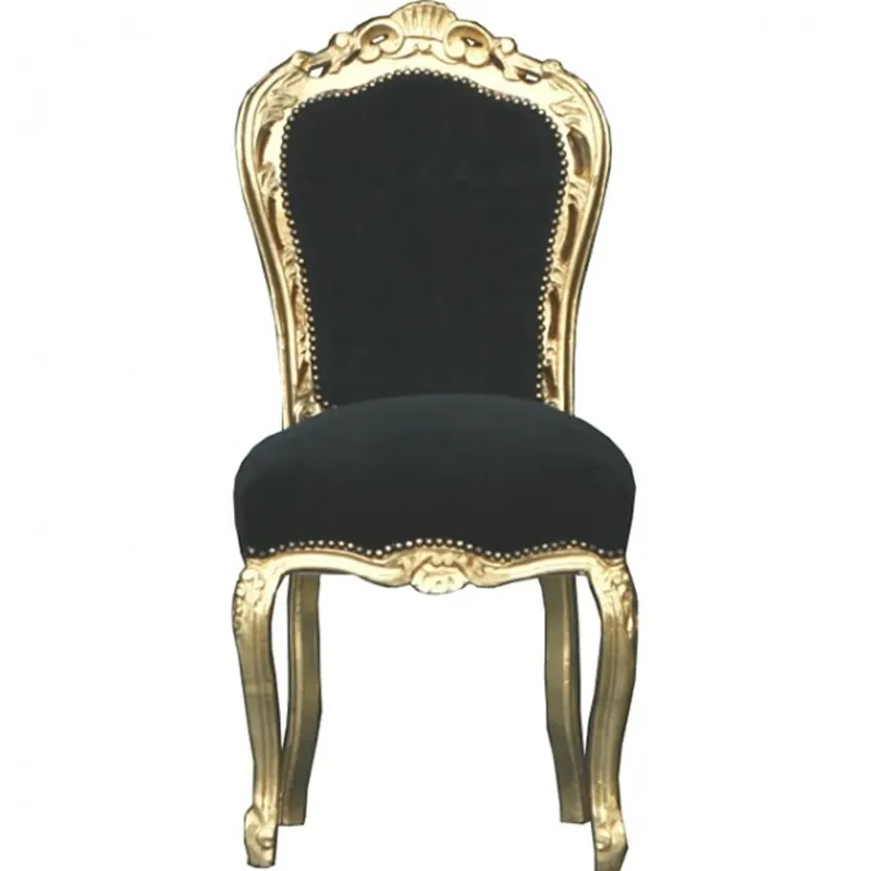 Garantierte Lieferung Casa Padrino Barocco Cena Chair Nero / Oro - Mobili in stile antico