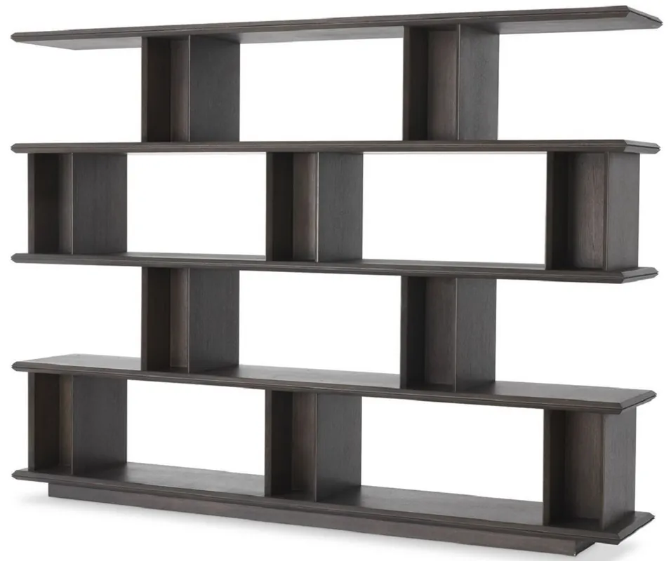 Casa Padrino cabinet mensola di lusso moka 230 x 40 x A. 170 cm - Armadio in rovere impiallacciato - Armadio per libri - Mobile da Soggiorno di Lusso Kracherpreis