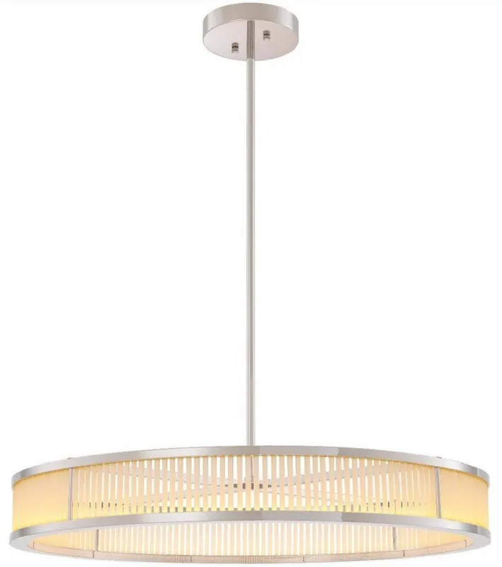 Casa Padrino lampadario LED di lusso argento / bianco Ø 90 x A. 15 cm - Lampadario moderno rotondo dimmerabile - Qualità di Lusso Markenware