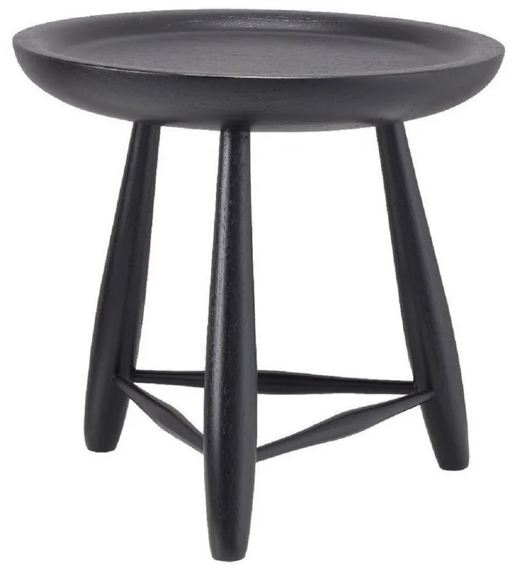 Casa Padrino tavolino di lusso in legno massello nero Ø 38 x A. 37,5 cm - Tavolo rotondo in legno di mindi - Mobili da soggiorno di lusso Mega-Angebot