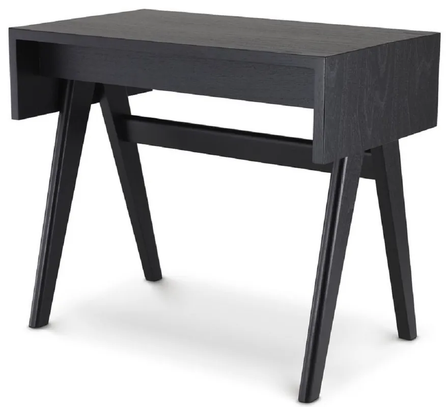 Direkt Vom Hersteller Casa Padrino scrivania di lusso nero 90 x 53 x A. 77 cm - Scrivania in legno massello - Tavolo da ufficio - Mobili per ufficio - Qualità di Lusso