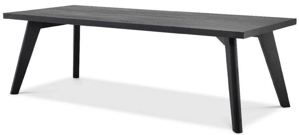 Casa Padrino tavolo da pranzo in legno massello di lusso nero 240 x 100 x A. 76 cm - Tavolo da cucina rettangolare in legno di quercia - Mobili per sala da pranzo in legno massello di lusso Neuheit
