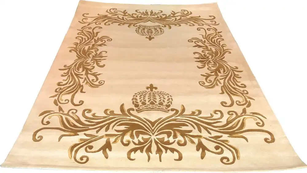 Angebot Tappeto di lusso Pompöös di Casa Padrino di Harald Glööckler 160 x 230 cm corona crema / oro - tappeto di design barocco - tessuto a mano in lana