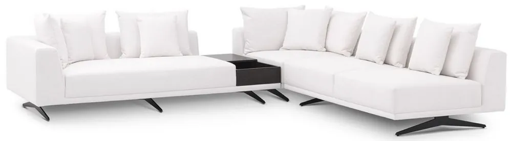 Casa Padrino divano ad angolo di lusso bianco / bronzo 340 x 292 x A. 64 cm - Divano da soggiorno nobile con cuscini - Mobili di Lusso - Qualità di Lusso Beliebt