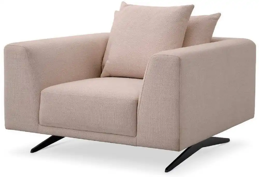 Casa Padrino poltrona da soggiorno di lusso con cuscini sabbia / bronzo 110 x 108 x A. 64 cm - Mobili Soggiorno - Mobili di Lusso Direktkauf