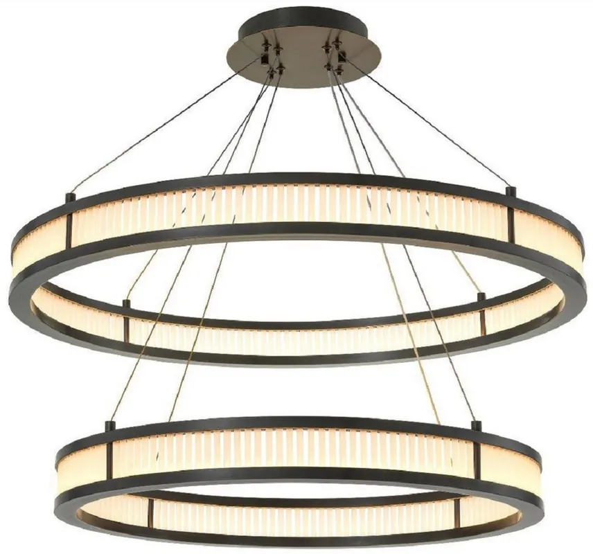 Casa Padrino lampadario LED di lusso bronzo / bianco Ø 85 cm - Lampadario rotondo moderno - Lampadario Soggiorno - Lampadario Hotel Preis Gesenkt