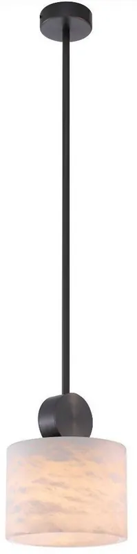 Casa Padrino lampada a sospensione di lusso bronzo / alabastro Ø 20 x A. 24 cm - Lampada da tavolo moderna con paralume rotondo in alabastro - Collezione di Lusso Top-Seller