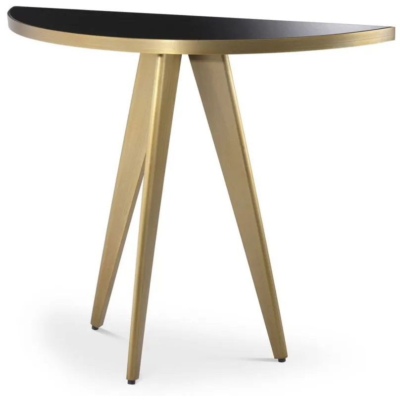 Beliebt Casa Padrino tavolino di lusso ottone / nero 100 x 35 x A. 81 cm - Tavolo in acciaio inox con piano in vetro - Mobili per soggiorno di lusso