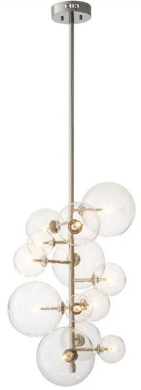 Jetzt Bestellen Casa Padrino lampadario alogeno di lusso argento 26 x 26 x A. 71 cm - Lampadario moderno con paralumi rotondi in vetro - Collezione di Lusso